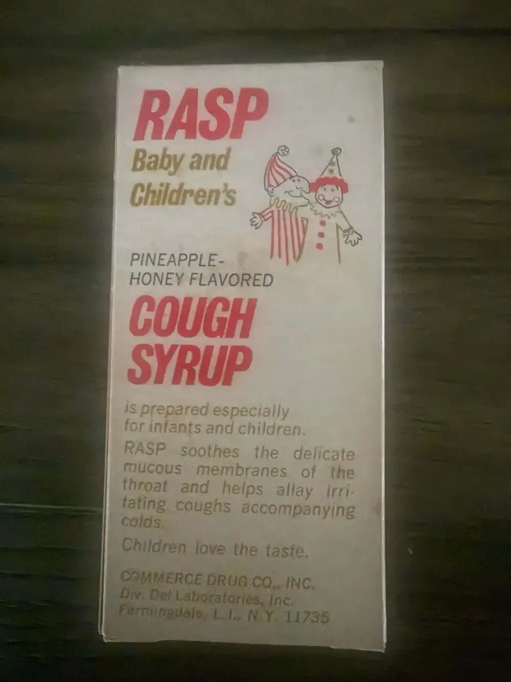 Vintage RASP Baby and Children's Pineapple-Honey Flavored Cough Syrup